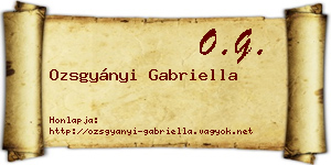 Ozsgyányi Gabriella névjegykártya